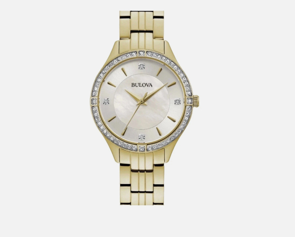 Bulova Women's Quartz Gold-Tone Watch 32mm 98L274 $365 MSRP